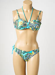 Costum de baie din două piese top sutien modelat top sutien modelat albastru MISS CARAÏBES femeie