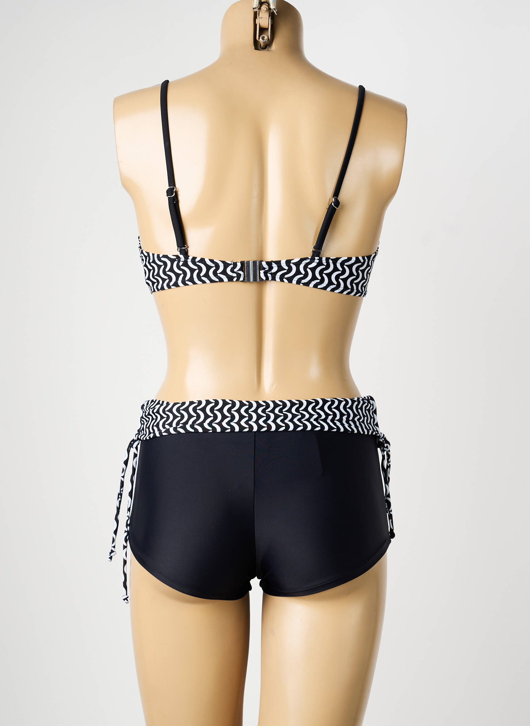 Costum de baie din două piese top sutien modelat top sutien modelat negru SUN PROJECT femeie