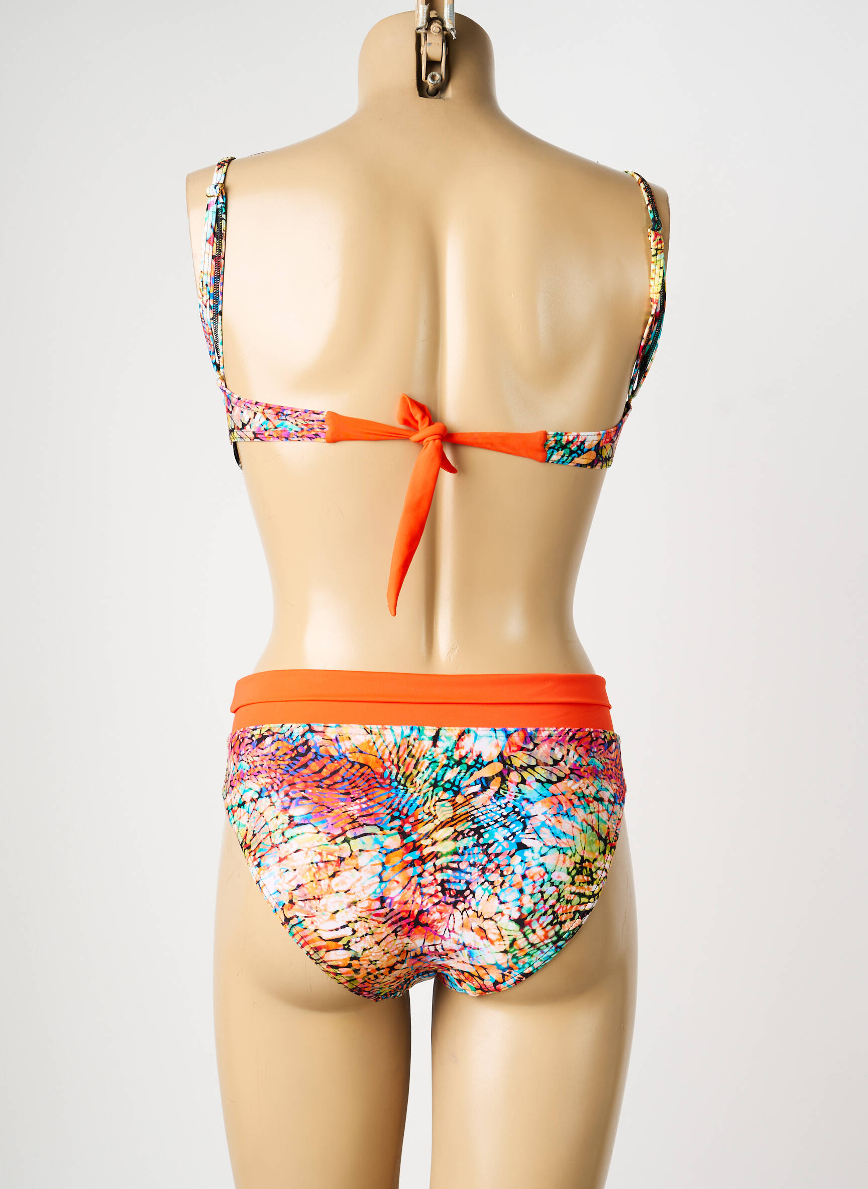 Costum de baie din două piese top bentiță top bentiță portocaliu MISS CARAÏBES femeie