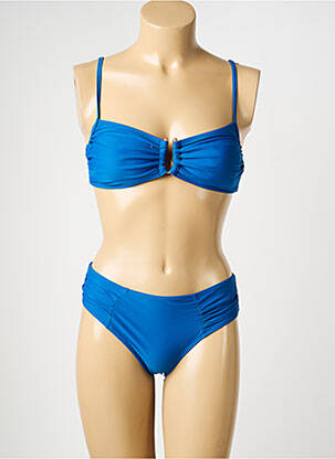 Costum de baie din două piese elasticitate sutien cu susținere înaltă și burete detașabil albastru SUN PROJECT femeie