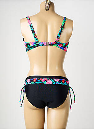 Costum de baie din două piese elasticitate sutien balconet cu decolteu înalt negru SUN PROJECT femeie