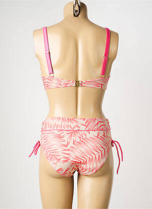 Costum de baie din două piese elasticitate top sutien modelat roz MISS CARAÏBES femeie