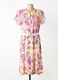 Rochie midi imprimeu floral mâneci scurte violet FRANCE RIVOIRE femeie