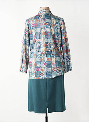 Rochie midi imprimeu fantezie mâneci lungi verde FRANCE RIVOIRE femeie