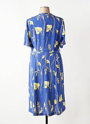 Rochie midi imprimeu floral mâneci scurte albastru FRANCE RIVOIRE femeie