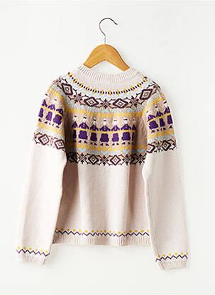 Vestă cu mâneci lungi croială dreaptă bej PETIT BATEAU fată