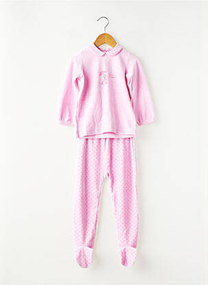 Pijama imprimeu fantezie roz PETIT BATEAU fată