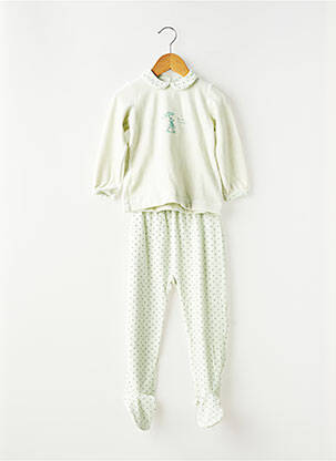 Pijama imprimat fantezie verde PETIT BATEAU fată