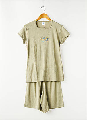 Pijama țesătură jerseu verde PETIT BATEAU fată