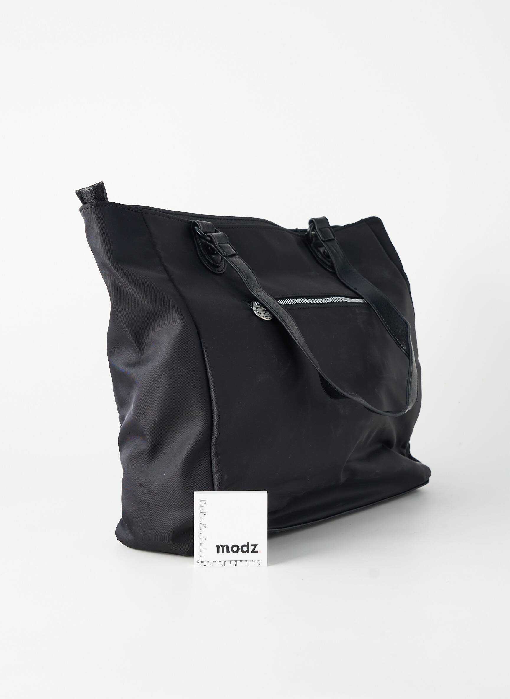 Geantă închidere cu fermoar formă de geantă shopper negru GP femeie