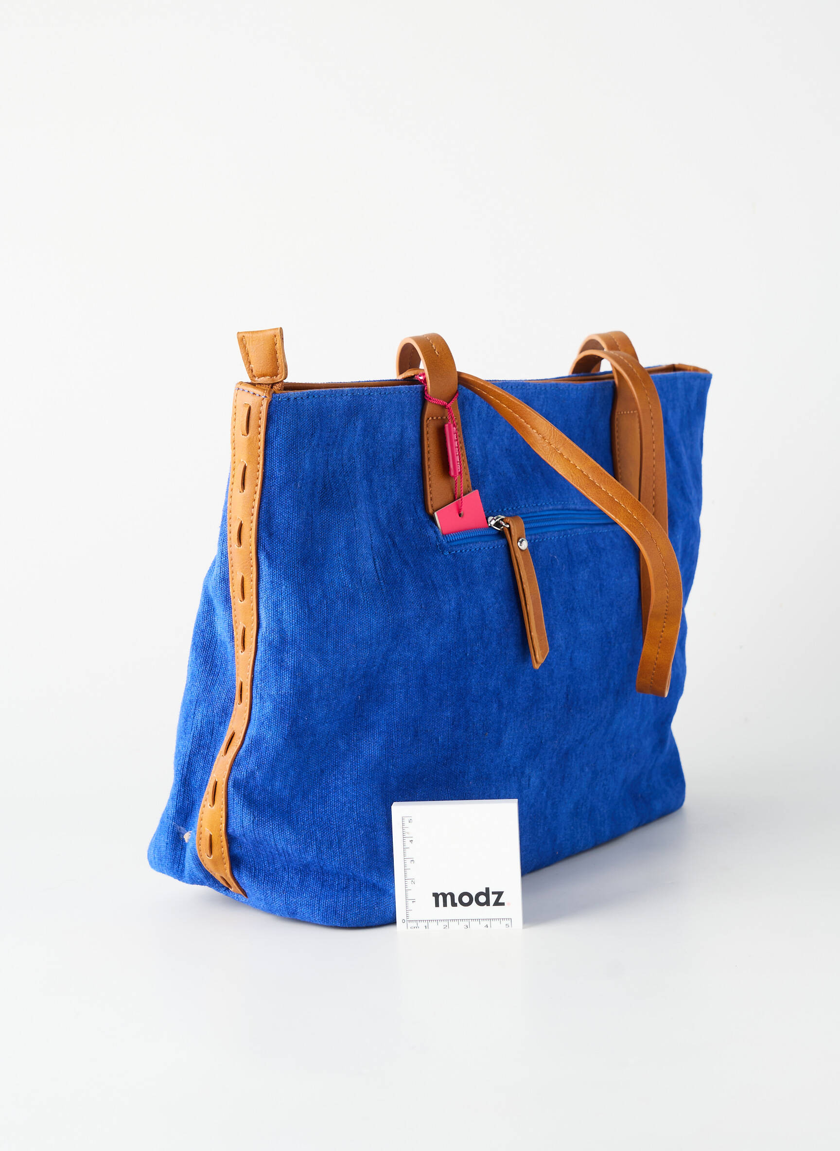 Geantă închidere cu fermoar formă de geantă shopper albastru FUCHSIA femeie