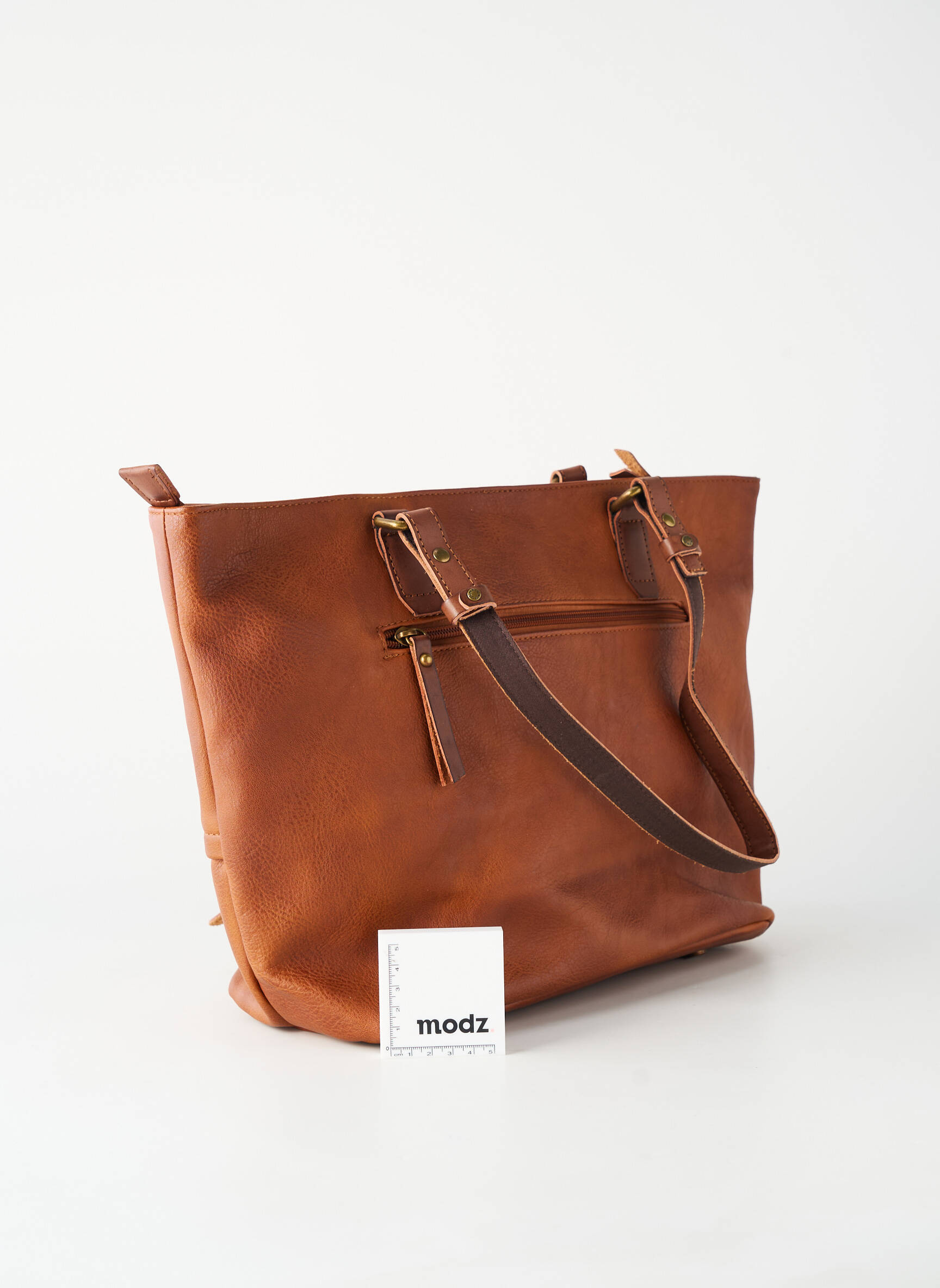 Geantă închidere cu fermoar formă de geantă shopper maro FUCHSIA femeie