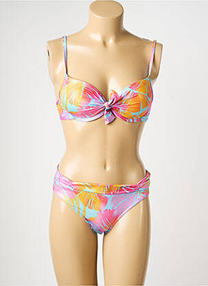 Costum de baie din două piese top sutien modelat top sutien modelat roz MISS CARAÏBES femeie
