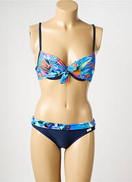 Costum de baie din două piese top sutien modelat top sutien modelat albastru MISS CARAÏBES femeie