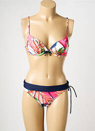 Costum de baie din două piese top sutien modelat top sutien modelat roz MISS CARAÏBES femeie