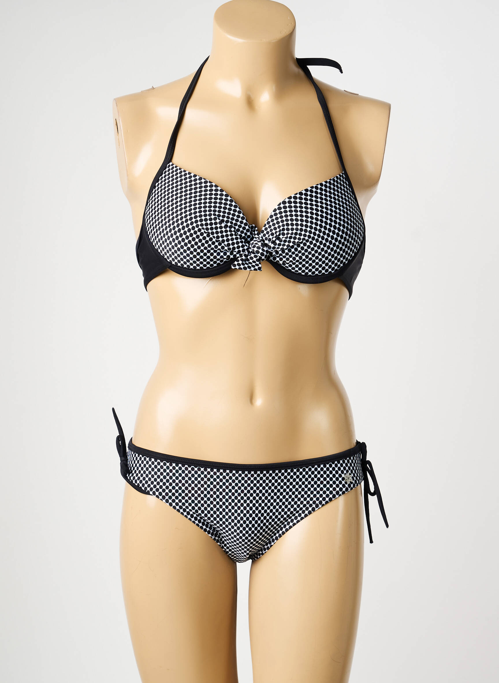 Costum de baie din două piese top sutien modelat top sutien modelat negru PLATJA femeie