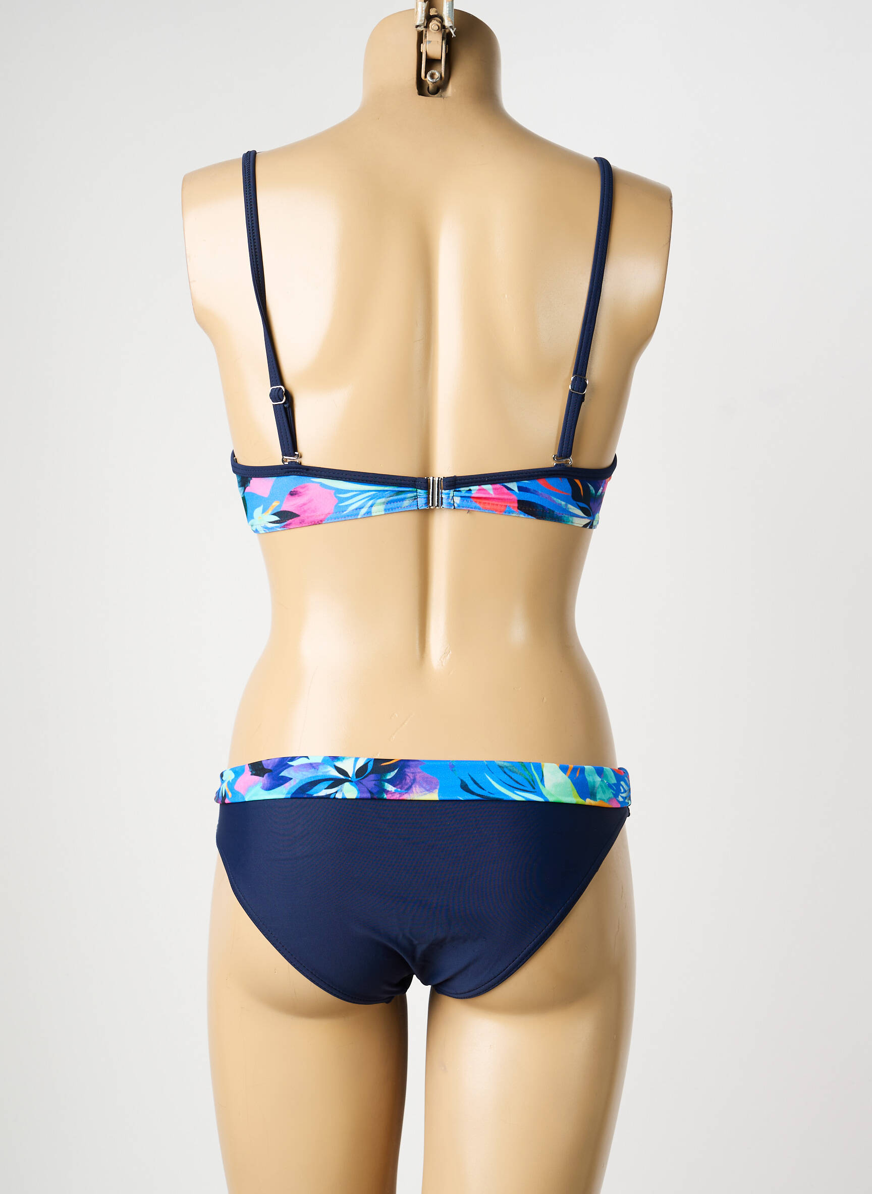Costum de baie din două piese top sutien modelat top sutien modelat albastru MISS CARAÏBES femeie