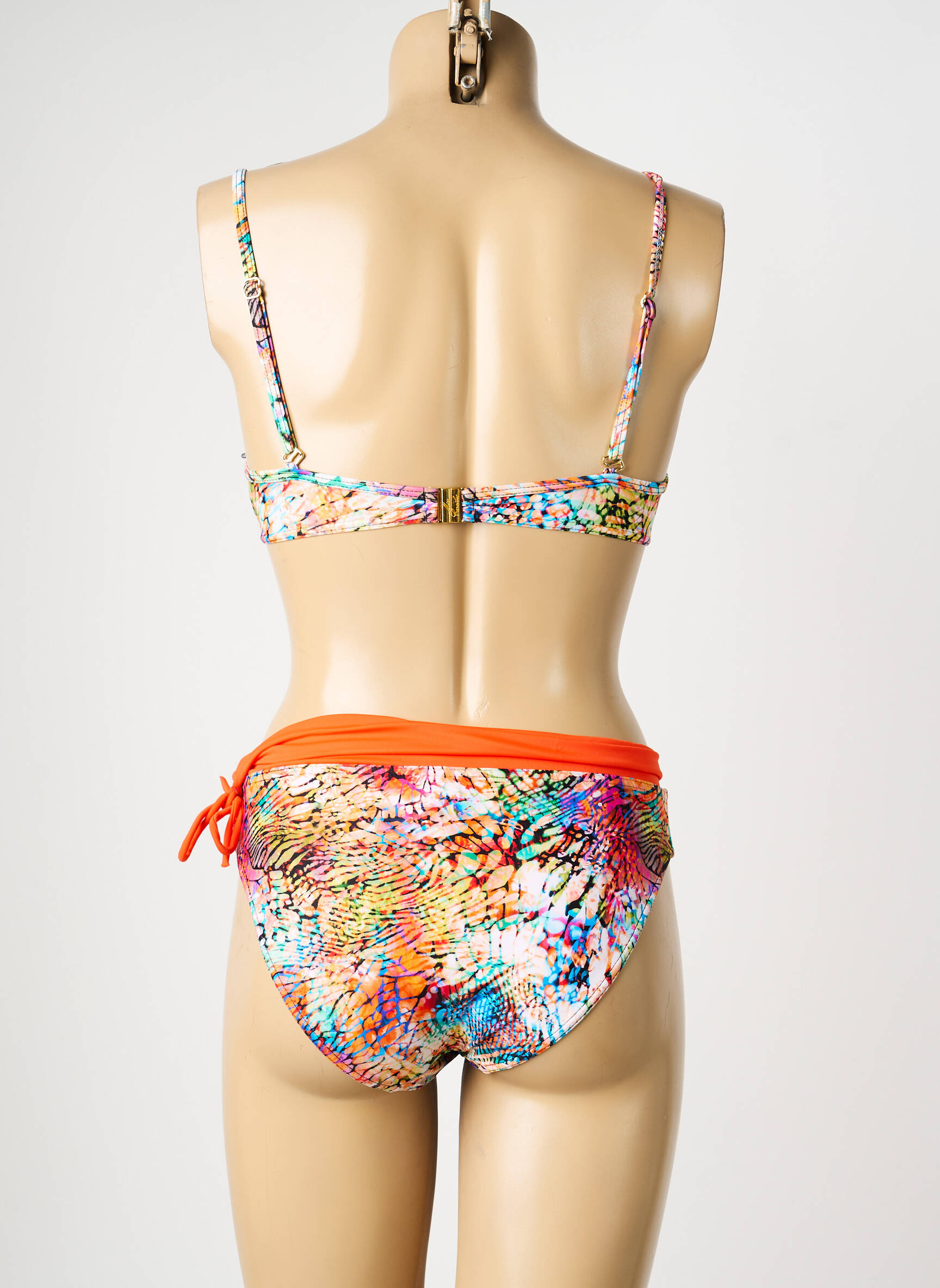 Costum de baie din două piese top sutien modelat top sutien modelat portocaliu MISS CARAÏBES femeie