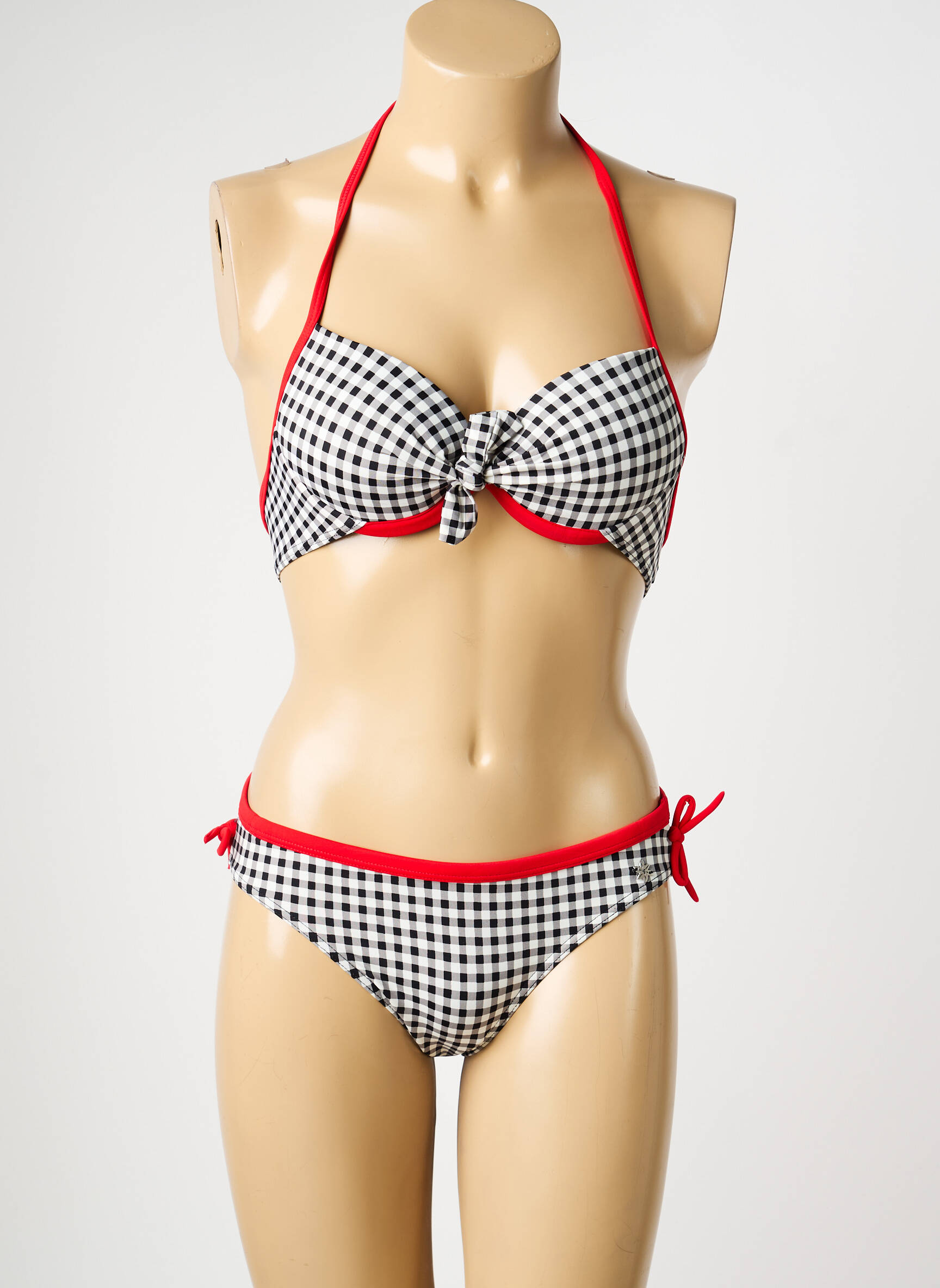 Costum de baie din două piese top sutien modelat top sutien modelat negru PLATJA femeie