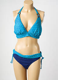 Costum de baie din două piese elasticitate sutien cu susținere înaltă și burete detașabil albastru SUN PROJECT femeie
