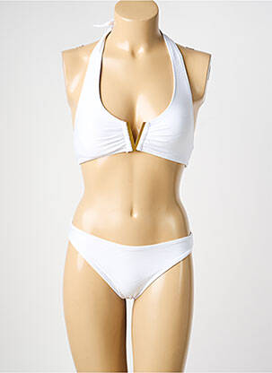 Costum de baie din două piese elasticitate sutien cu susținere înaltă și burete detașabil alb ADMAS femeie
