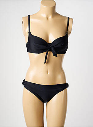 Costum de baie din două piese elasticitate top sutien modelat negru ESCORT femeie