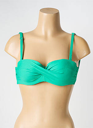 Sutien de costum de baie închidere cu legături de legat top triunghiuri verde ESCORT femeie
