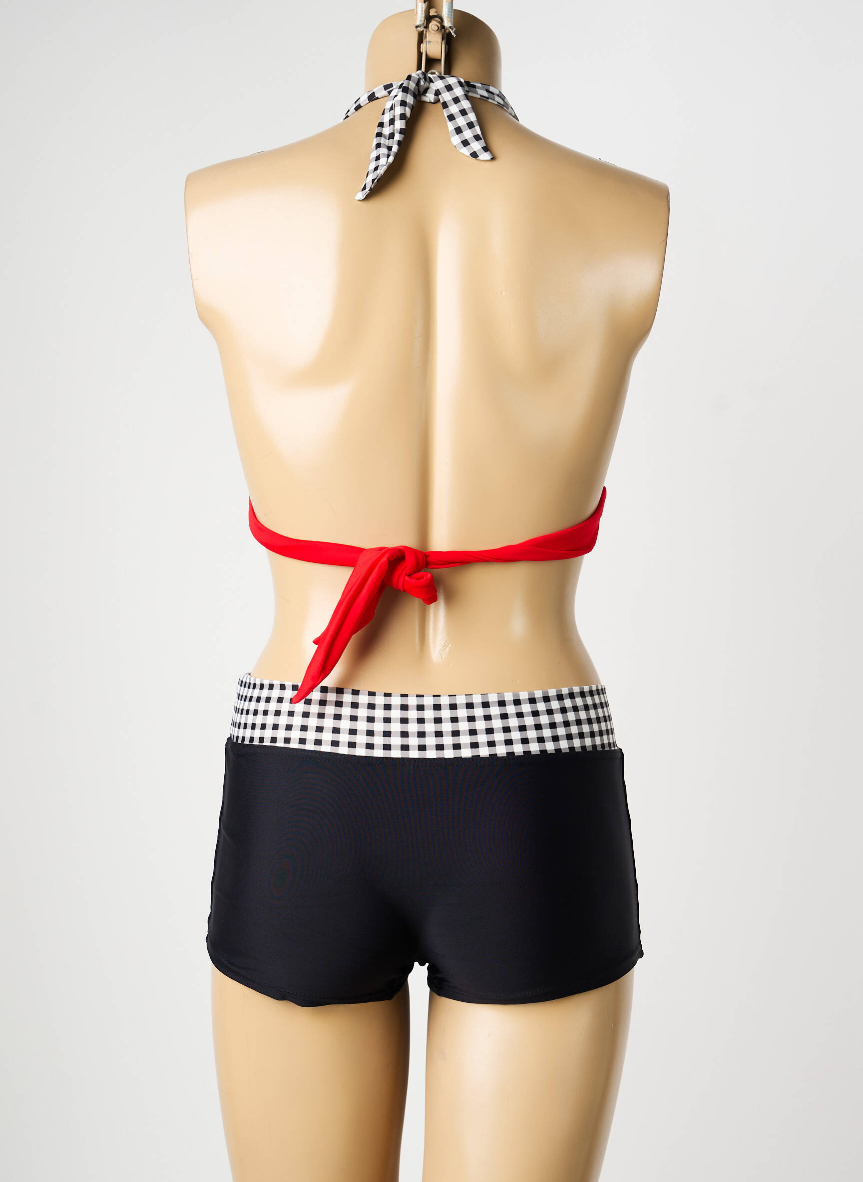 Costum de baie din două piese elasticitate sutien cu susținere înaltă și burete detașabil negru PLATJA femeie