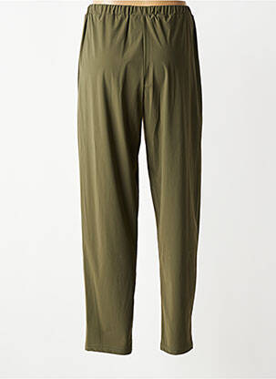 Pantalon slim talie elastică mărime normală verde FRANCK ANNA femeie