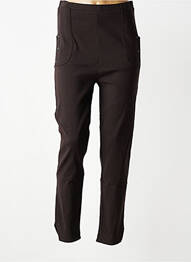 Pantalon slim talie elastică mărime normală maro FRANCK ANNA femeie