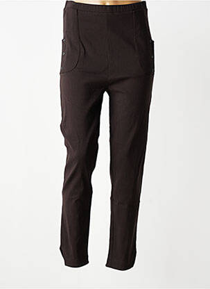 Pantalon slim talie elastică mărime normală maro FRANCK ANNA femeie