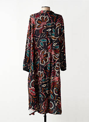Rochie midi imprimeu floral mâneci lungi negru FRANCK ANNA femeie
