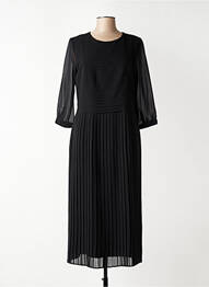 Rochie lungă croială cambrată mâneci 3/4 negru GUY DUBOUIS femeie