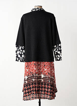 Rochie midi imprimeu fantezie mâneci lungi negru FRANCK ANNA femeie