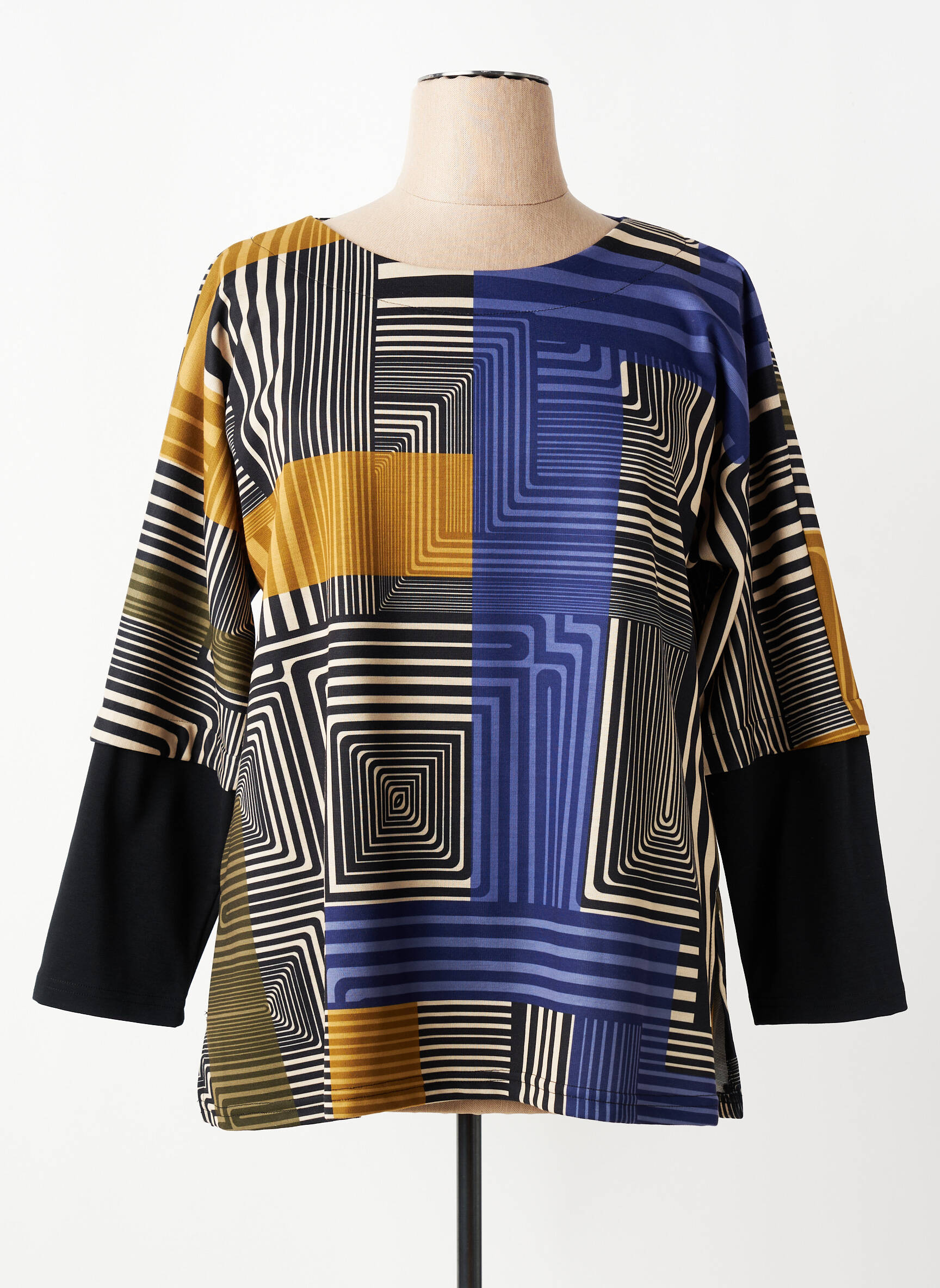 Tricou mâneci lungi mâneci lungi negru FRANCK ANNA femeie