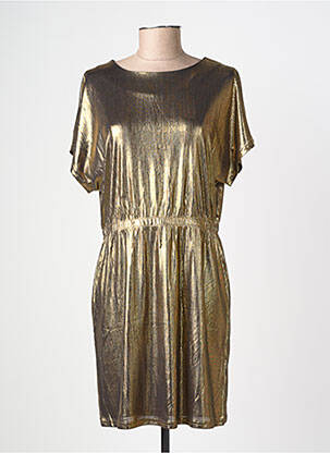 Rochie scurtă croială fluidă mâneci scurte auriu MOLLY BRACKEN femeie