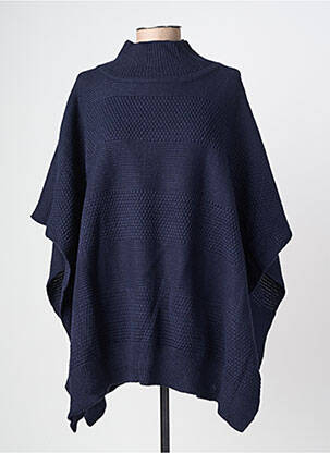 Poncho guler tunisian albastru MOLLY BRACKEN femeie