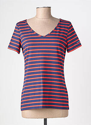 Tricou guler în v mâneci scurte albastru SAINT JAMES femeie