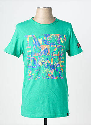 Tricou croială cambrată mâneci scurte verde TIMEZONE bărbat
