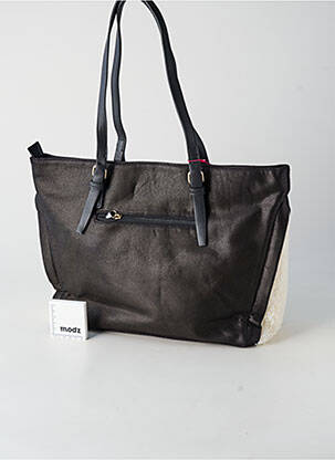 Geantă închidere cu fermoar formă de geantă shopper negru FUCHSIA femeie