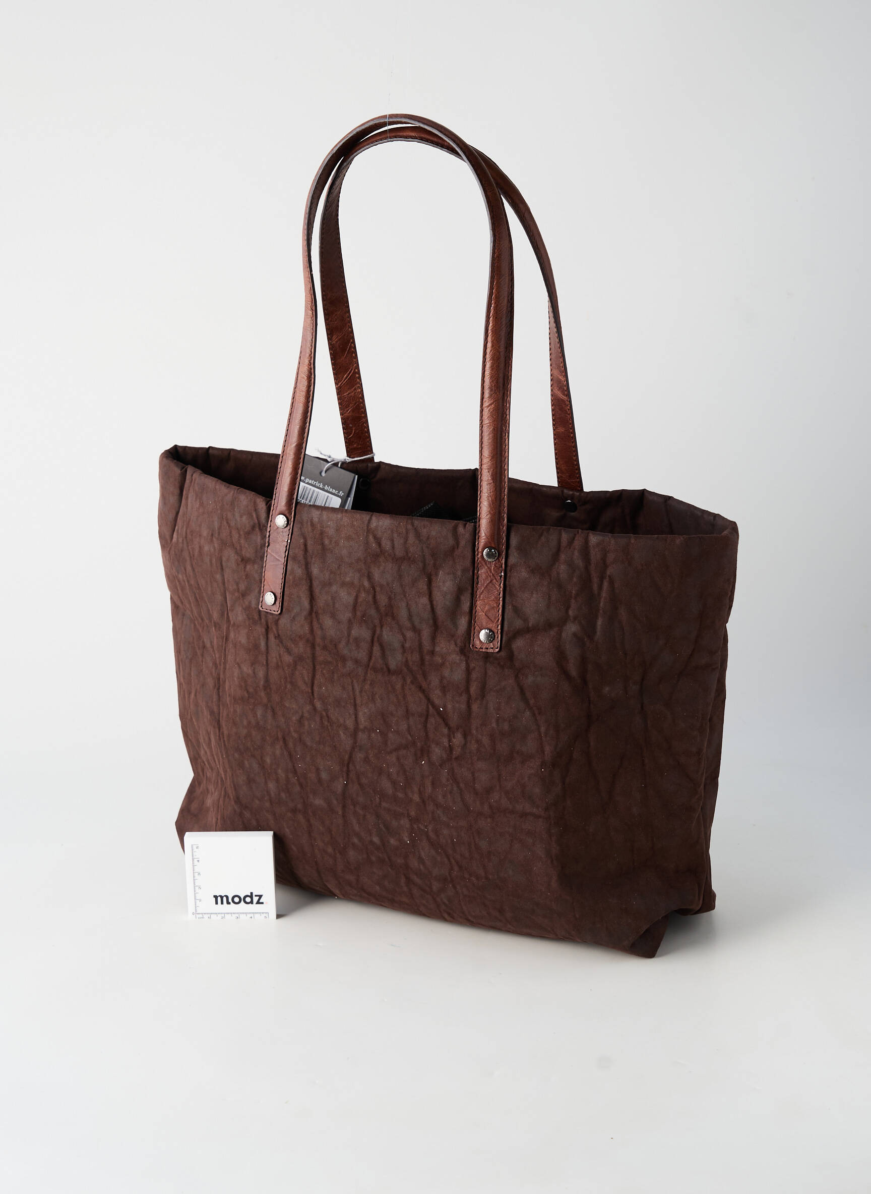 Geantă închidere cu fermoar formă de geantă shopper maro PATRICK BLANC femeie