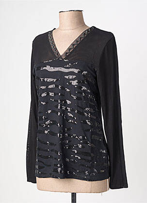 Tricou mâneci lungi mâneci lungi negru FELINO femeie