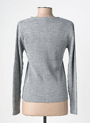 Pulover croială cambrată mâneci lungi gri FELINO femeie