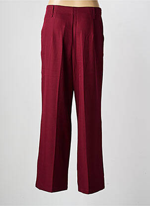 Pantalon larg țesătură crep talie înaltă roșu KILKY femeie
