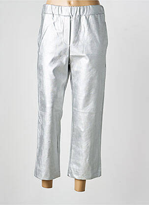 Pantalon 7/8 talie elastică mărime normală argintiu CHARMING GIRL femeie