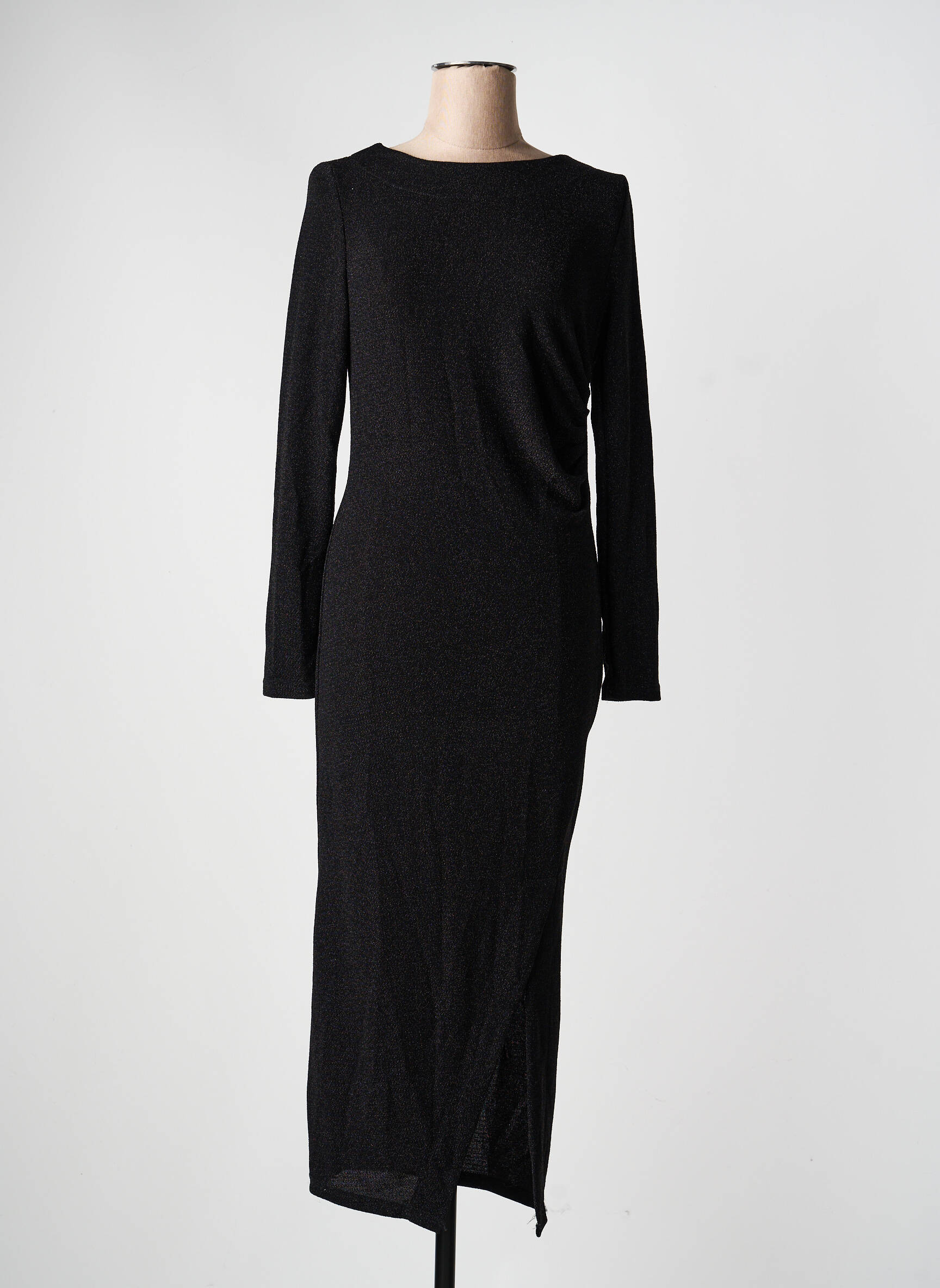 Rochie lungă mâneci lungi mâneci lungi negru KILKY femeie