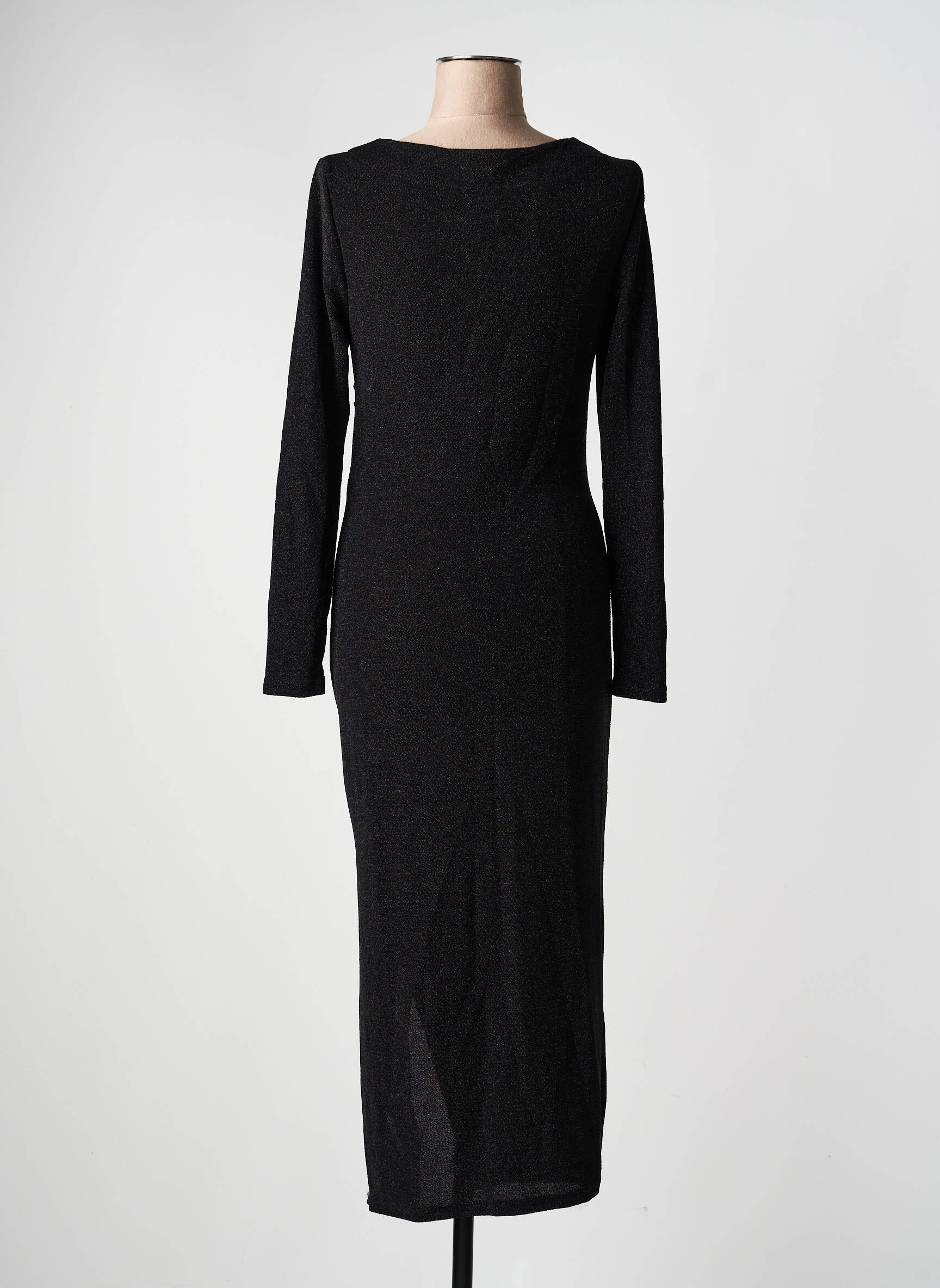 Rochie lungă mâneci lungi mâneci lungi negru KILKY femeie