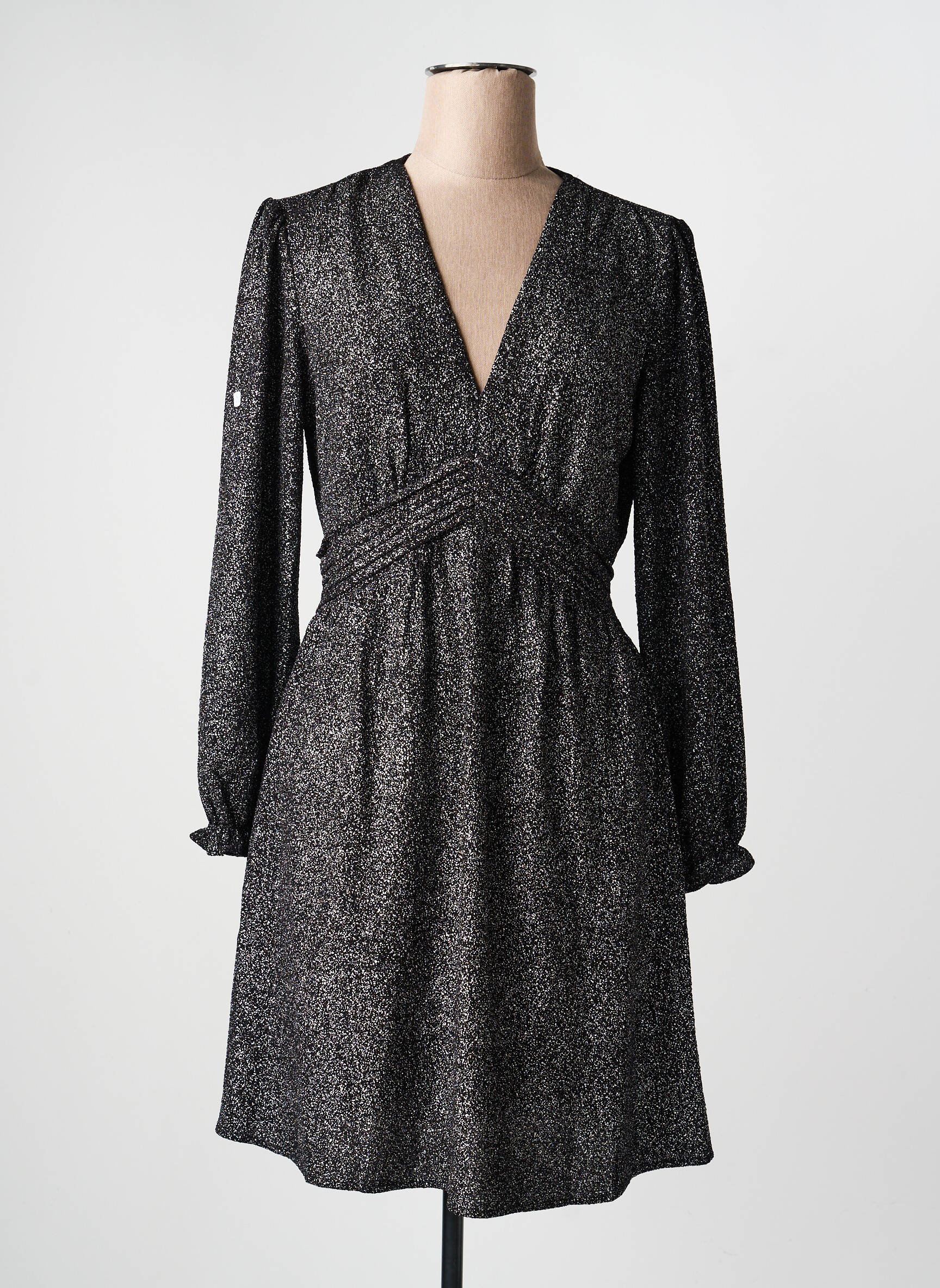 Rochie scurtă mâneci lungi mâneci lungi argintiu MAELLE femeie