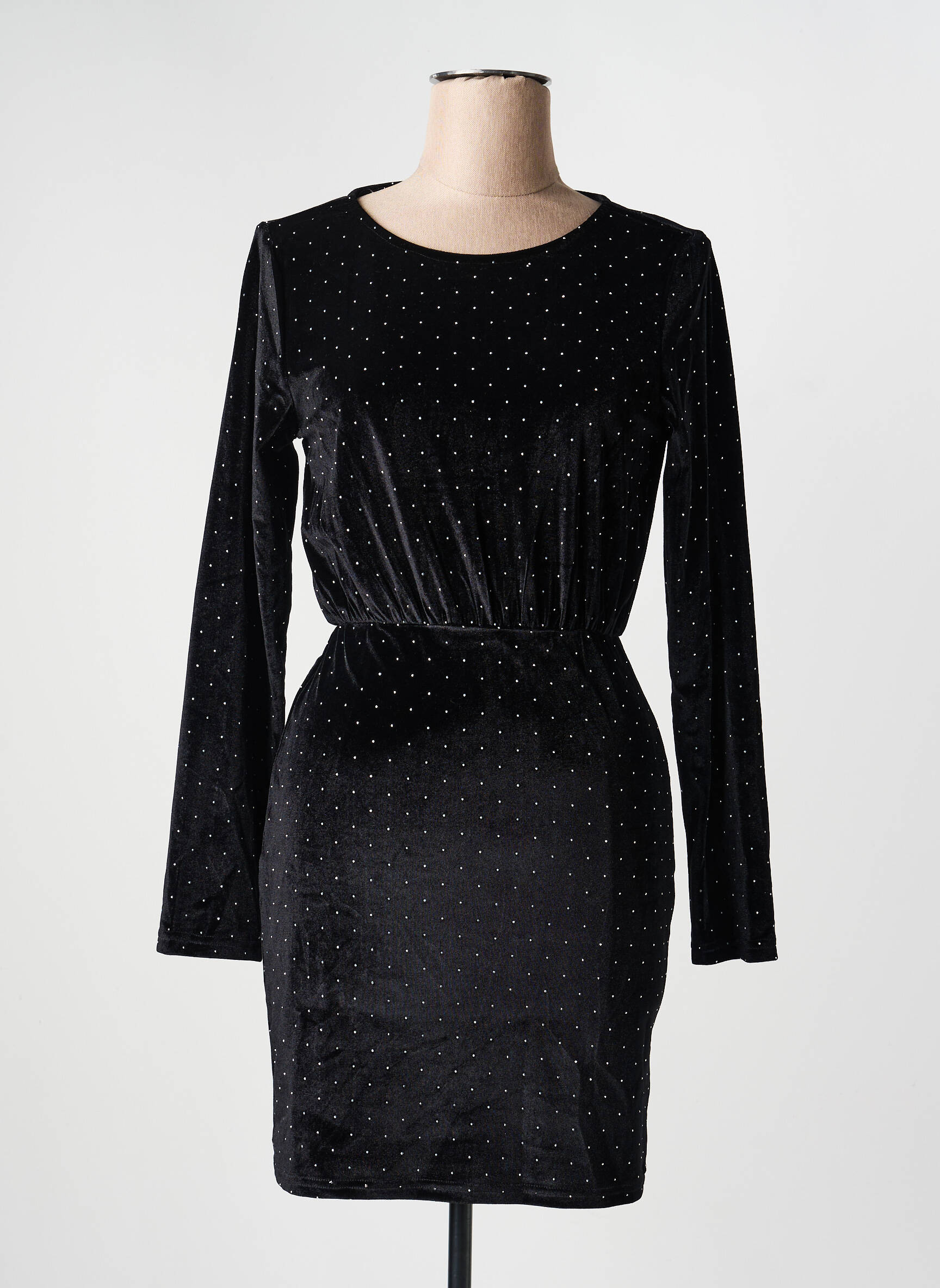 Rochie scurtă mâneci lungi mâneci lungi negru PEACE N'LOVE femeie