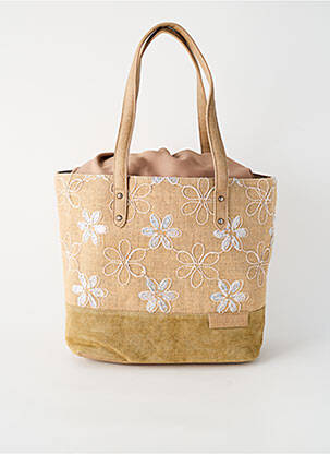 Geantă căptușeală textilă formă de geantă shopper bej PATRICK BLANC femeie